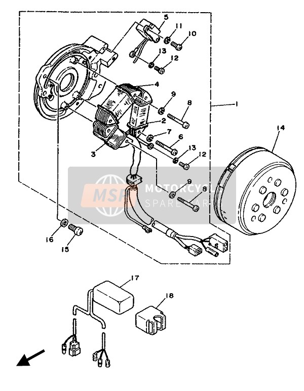 985800400800, Screw, Pan Hoofd (713), Yamaha, 2