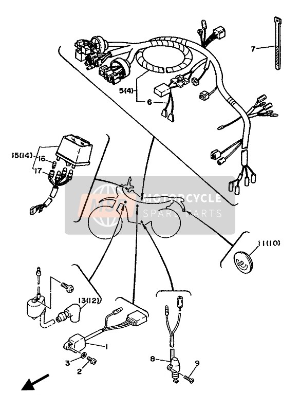 4VW823700000, Kerzenstecker Kompl., Yamaha, 4