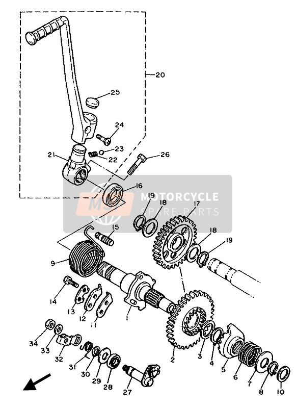 Yamaha XT600 1987 Starter voor een 1987 Yamaha XT600