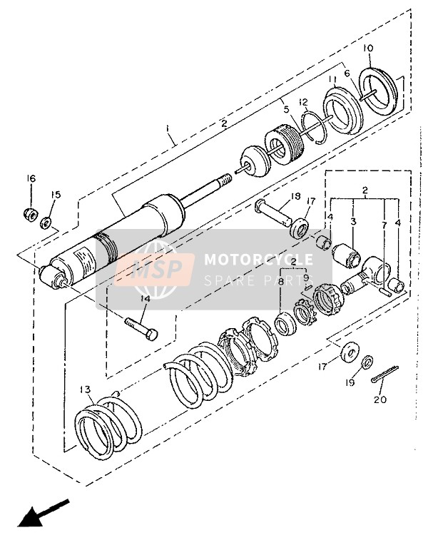 Yamaha XT600 1987 Suspension arrière pour un 1987 Yamaha XT600