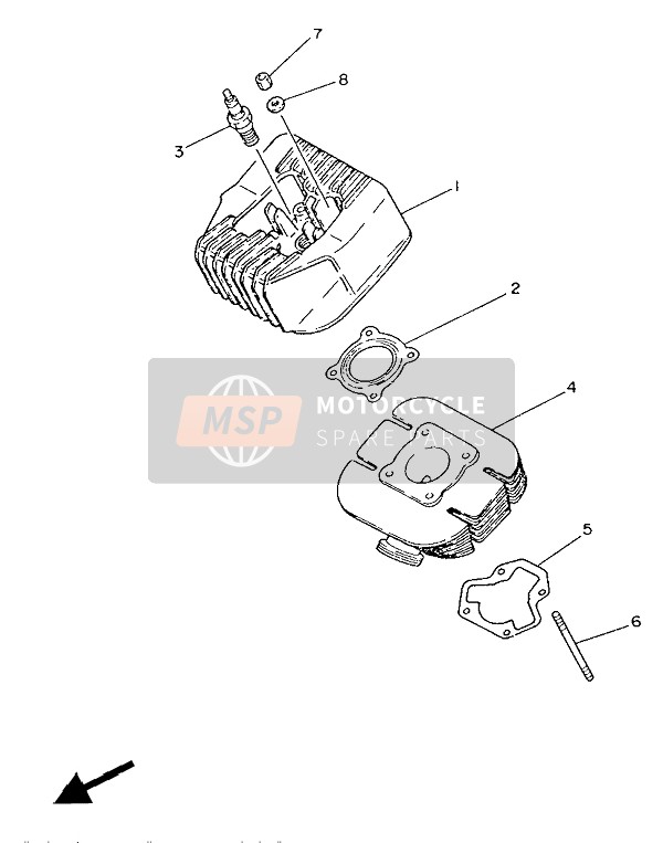 947010004100, Bougie B8HS, Yamaha, 2