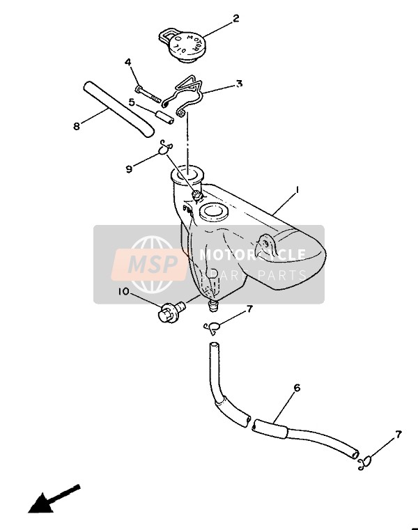 90445097E600, Schlauch, Yamaha, 1