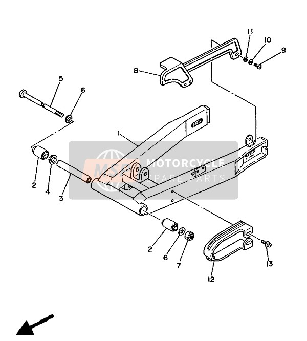 21W221990000, Support, Chain, Yamaha, 3