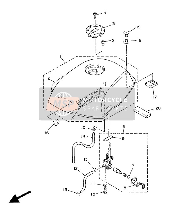 90445105K700, Tubo (L=850), Yamaha, 1