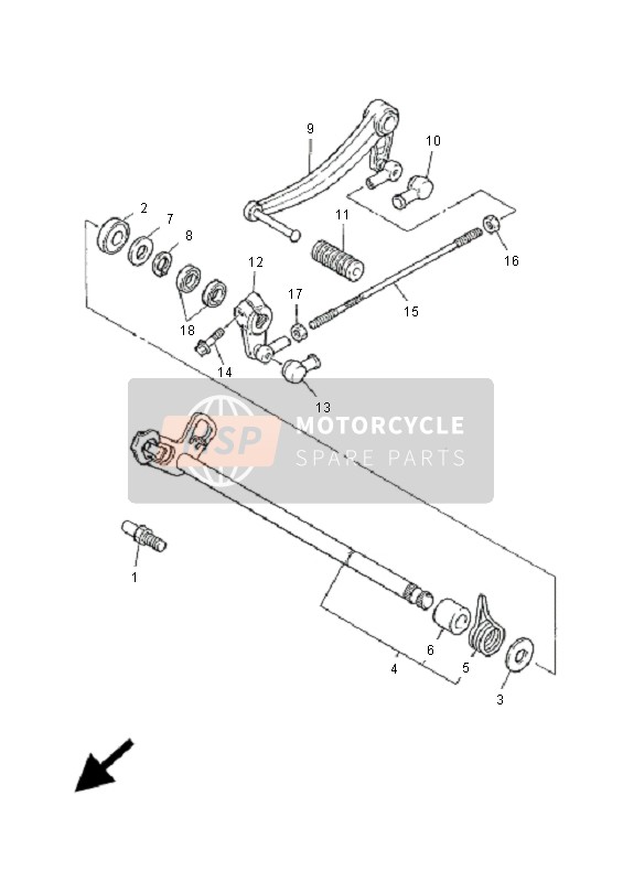 Yamaha XJR1300SP 2001 Shift Shaft for a 2001 Yamaha XJR1300SP