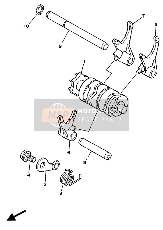 Yamaha DT125R 1988 Shift Cam & Fork for a 1988 Yamaha DT125R