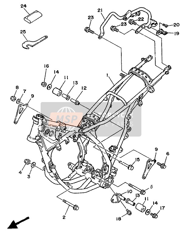 Yamaha DT125R 1988 Frame for a 1988 Yamaha DT125R