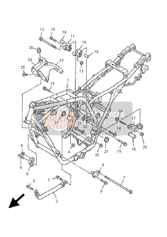 Yamaha XJR1300SP 2001 Frame for a 2001 Yamaha XJR1300SP