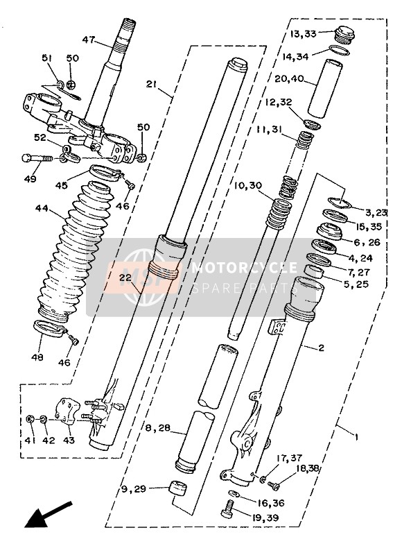 1D0231361000, Tube, Outer (Right), Yamaha, 2