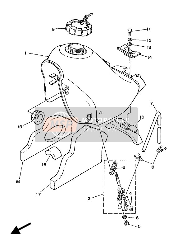 Yamaha DT125R 1988 Réservoir d'essence pour un 1988 Yamaha DT125R