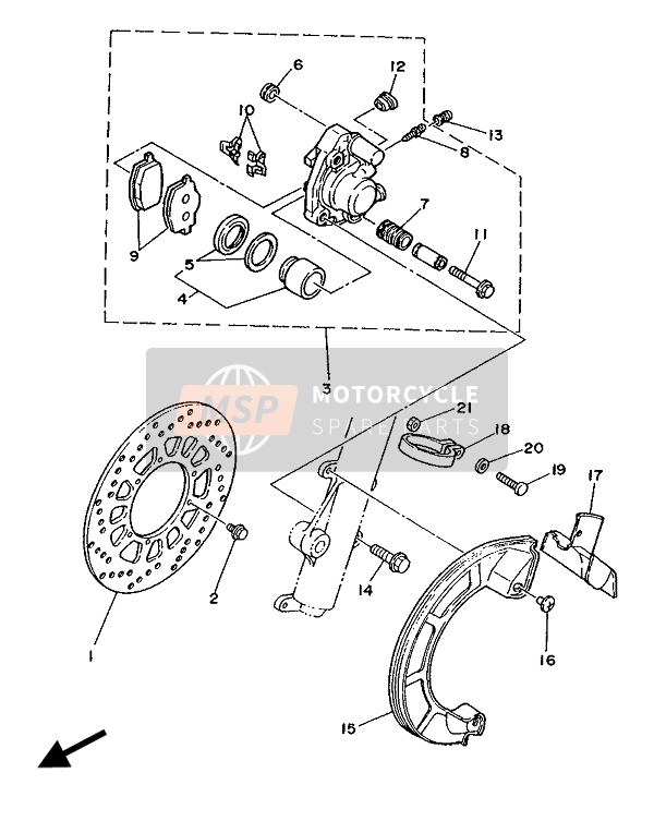 Yamaha DT125R 1988 BREMSSATTEL VORNE für ein 1988 Yamaha DT125R