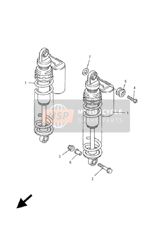 Yamaha XJR1300SP 2001 Suspension arrière pour un 2001 Yamaha XJR1300SP