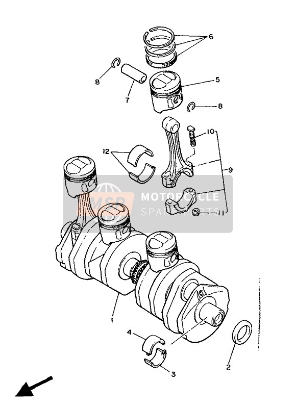 Yamaha FZ600 1988 Crankshaft & Piston for a 1988 Yamaha FZ600