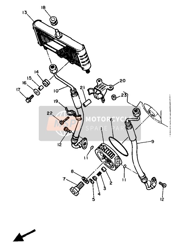 Yamaha FZ600 1988 ÖLKÜHLER für ein 1988 Yamaha FZ600