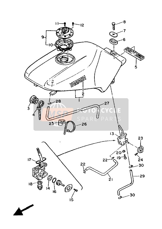 Yamaha FZ600 1988 Fuel Tank for a 1988 Yamaha FZ600