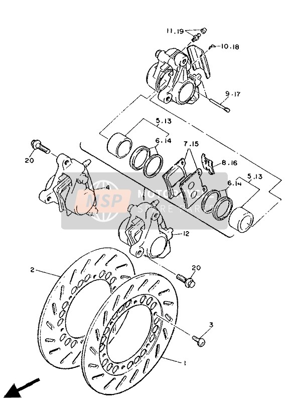 Yamaha FZ600 1988 BREMSSATTEL VORNE für ein 1988 Yamaha FZ600