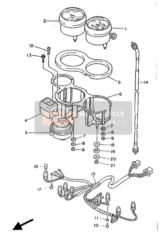 Yamaha FZ600 1988 Mètre pour un 1988 Yamaha FZ600