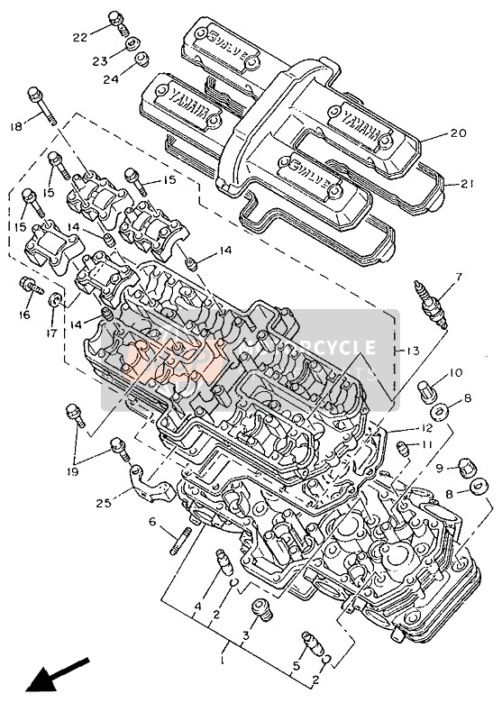 Yamaha FZ750 GENESIS 1988 Culasse pour un 1988 Yamaha FZ750 GENESIS