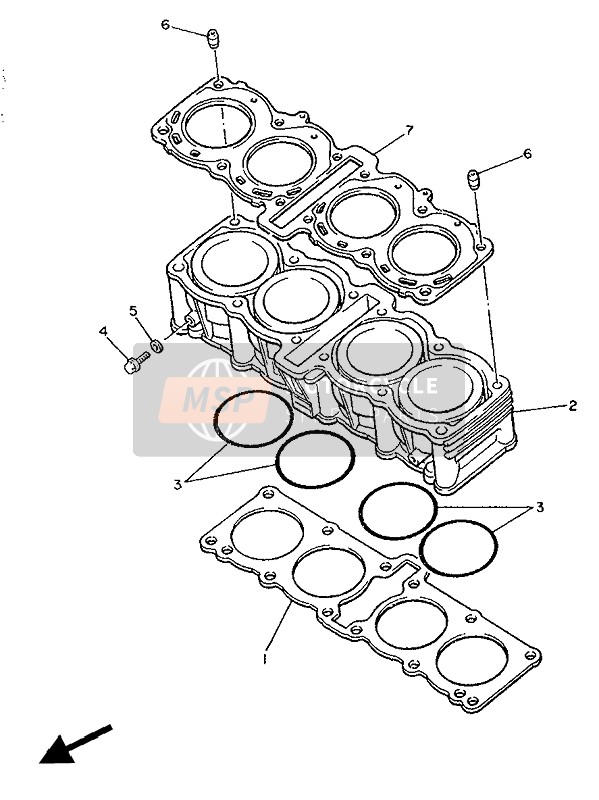 Yamaha FZ750R 1988 Cylinder for a 1988 Yamaha FZ750R