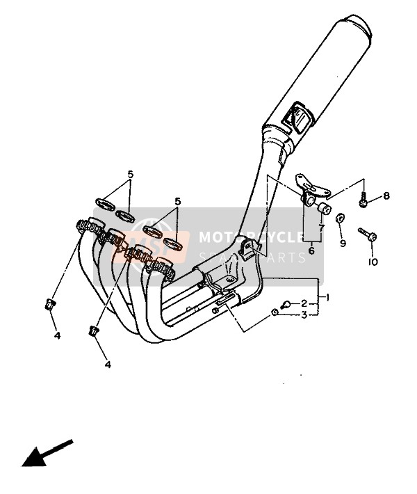 Yamaha FZ750R 1988 Exhaust for a 1988 Yamaha FZ750R