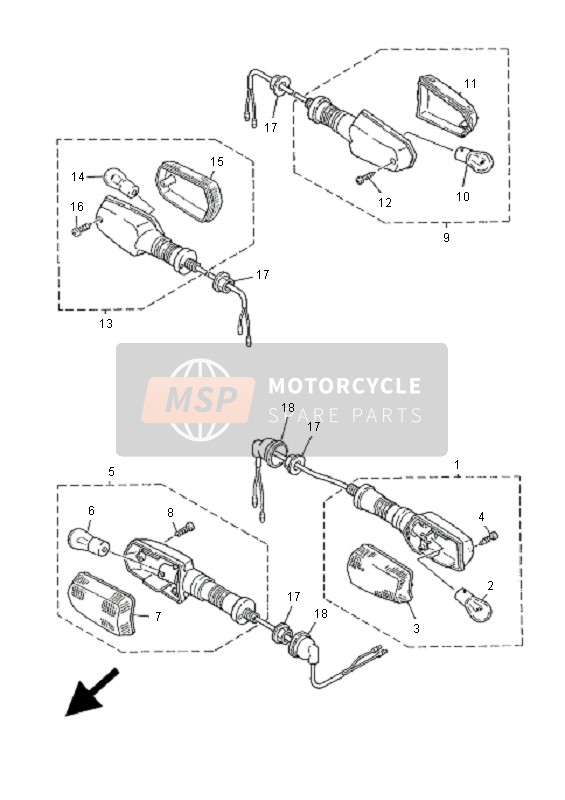 Yamaha XJR1300SP 2001 Flasher Light for a 2001 Yamaha XJR1300SP