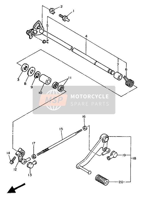 Yamaha FZ750R 1988 SCHALTWELLE für ein 1988 Yamaha FZ750R