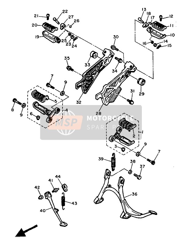 Yamaha FZX750 1988 Supporter & Repose Pieds pour un 1988 Yamaha FZX750