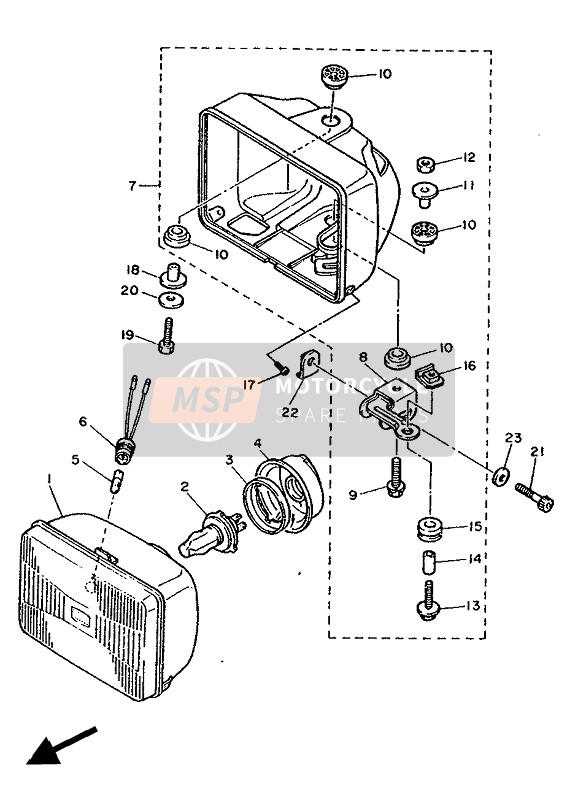 Yamaha FZX750 1988 Faro para un 1988 Yamaha FZX750