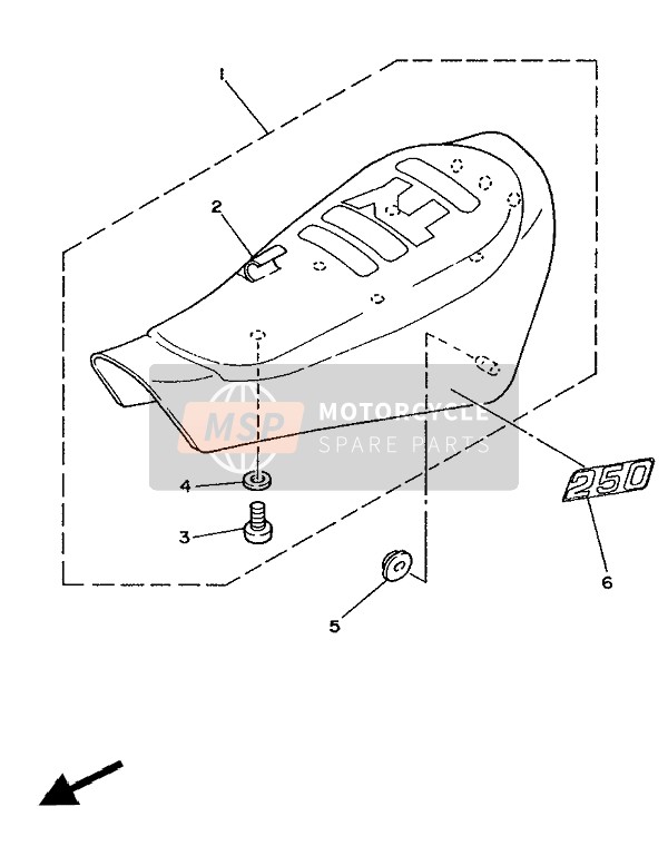 Yamaha TY250S 1988 Asiento para un 1988 Yamaha TY250S