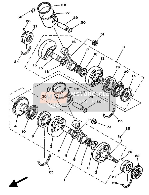 93310316D500, Roulement, Yamaha, 2