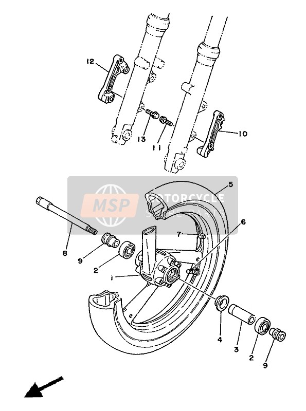 5Y9253160000, Distanziale, Yamaha, 1