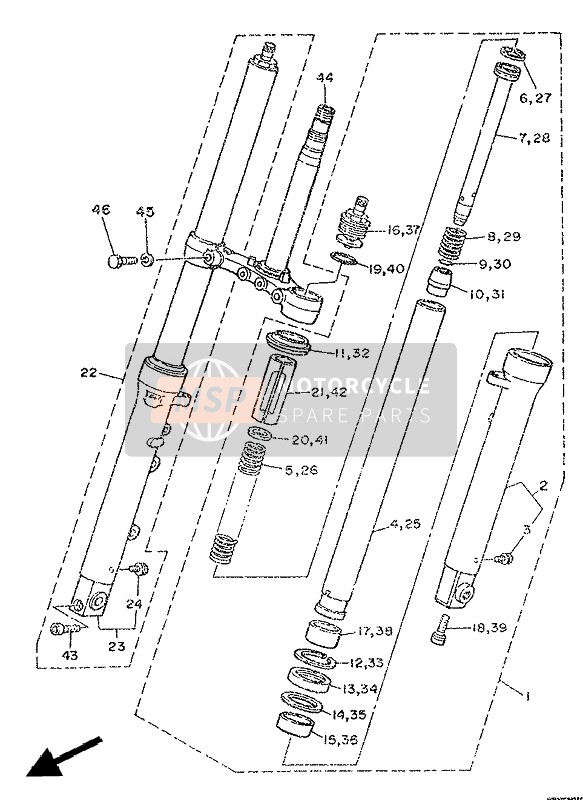 Yamaha TZR250 1988 FRONT FORK for a 1988 Yamaha TZR250