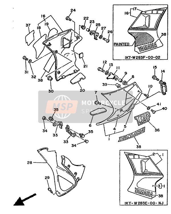 Yamaha TZR250 1988 Cowling 2 for a 1988 Yamaha TZR250