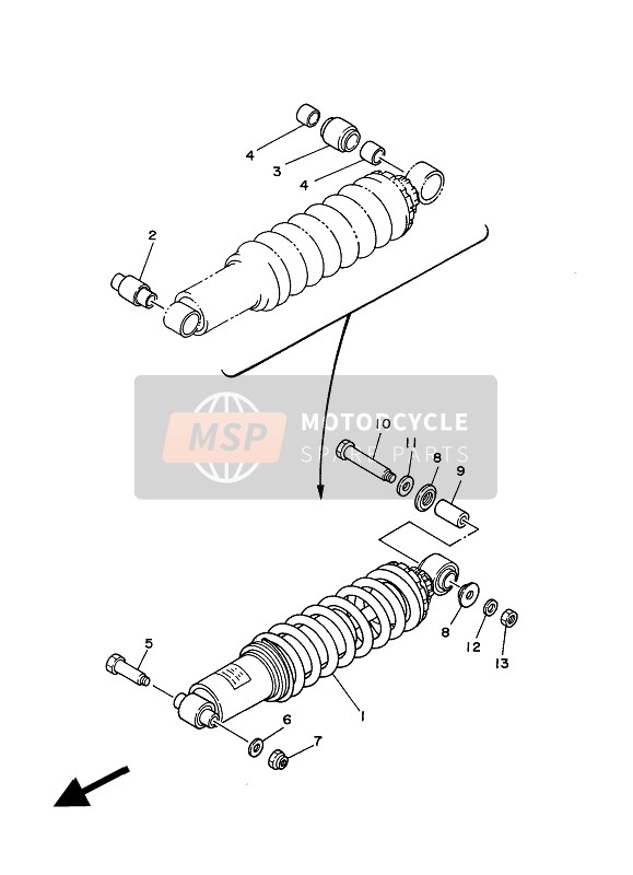 Yamaha XT350 1988 Rear Suspension for a 1988 Yamaha XT350