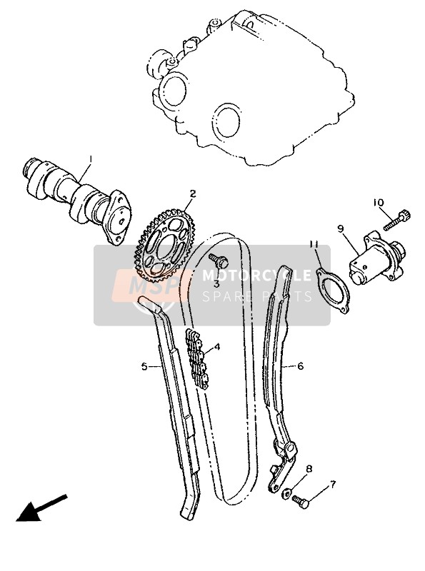 Yamaha XT600Z TENERE 1988 Camshaft & Chain for a 1988 Yamaha XT600Z TENERE