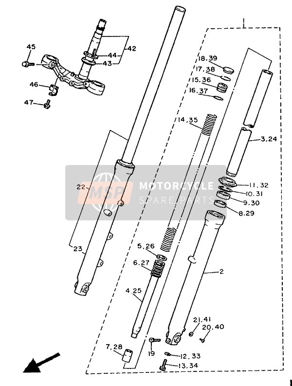 2GV231100100, Inneres Gabelbeinrohr 1, Yamaha, 2