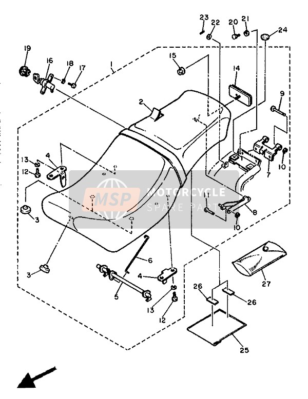 10227114A000, • . Stopper, Main Stand, Yamaha, 0