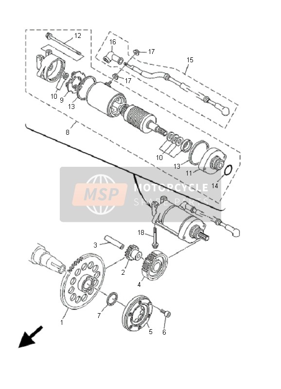 Yamaha TDM850 2000 Starter Clutch for a 2000 Yamaha TDM850