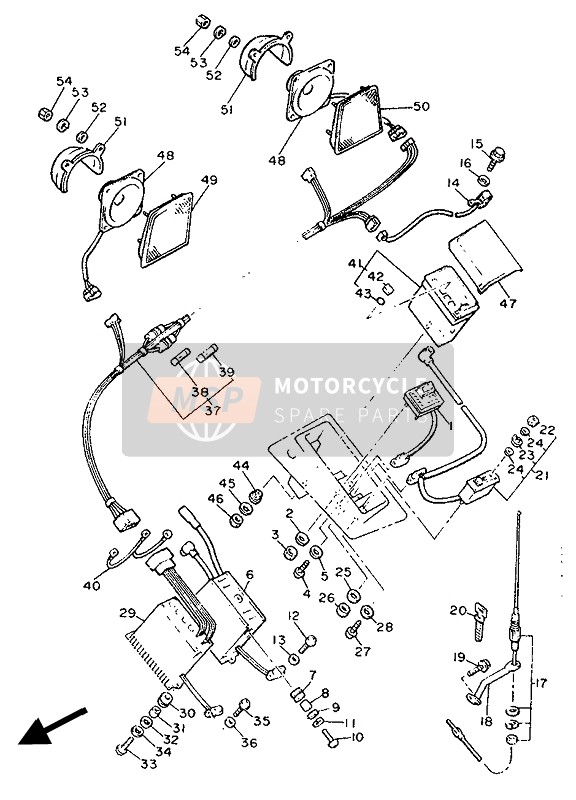 Yamaha XVZ12TD VENTURE ROYAL 1988 AUDIO-AUSRÜSTUNG 1 für ein 1988 Yamaha XVZ12TD VENTURE ROYAL