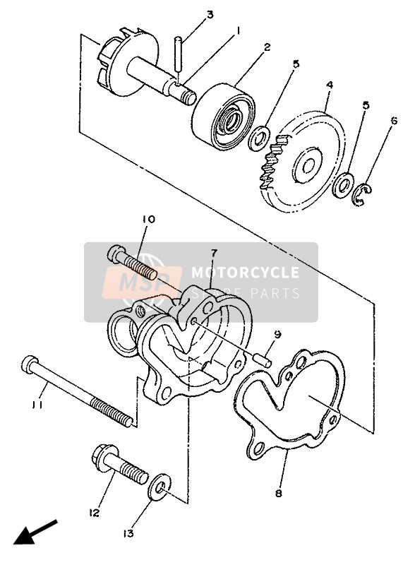 Yamaha DT125R 1989 Bomba de agua para un 1989 Yamaha DT125R