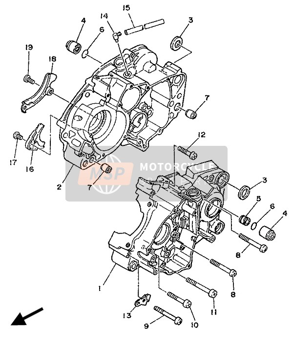 Yamaha DT125R 1989 Caja Del Cigüeñal para un 1989 Yamaha DT125R