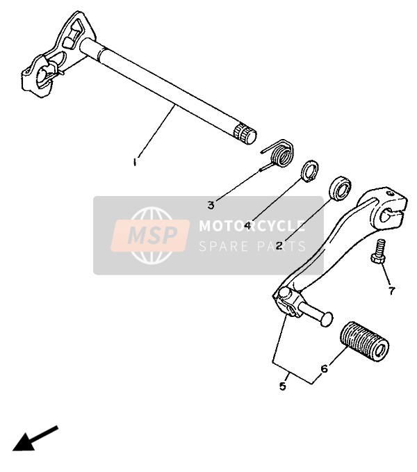 Yamaha DT125R 1989 Shift Shaft for a 1989 Yamaha DT125R