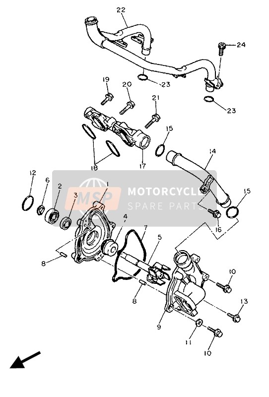 Yamaha FZ750 GENESIS 1989 WASSERPUMPE für ein 1989 Yamaha FZ750 GENESIS