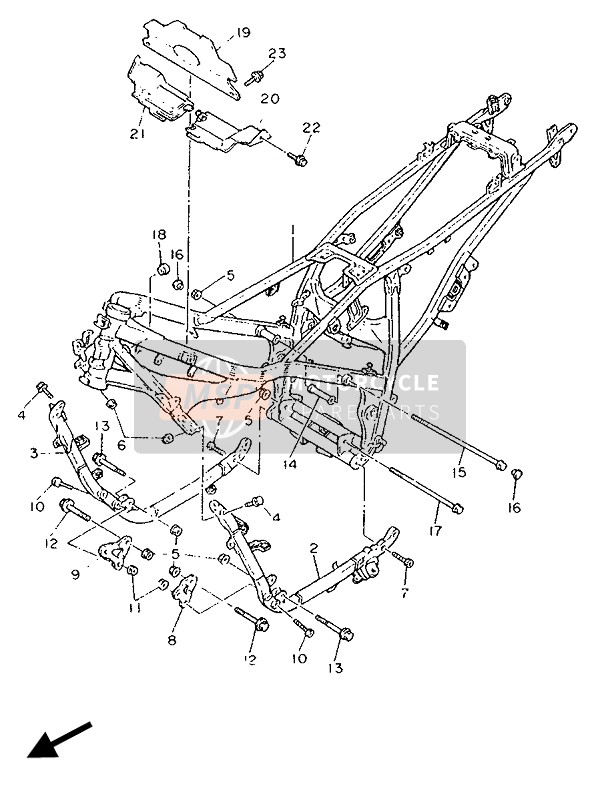 Yamaha FZ750 GENESIS 1989 Cadre pour un 1989 Yamaha FZ750 GENESIS Yamaha FZ750 GENESIS 1989 Cadre pour un 1989 Yamaha FZ750 GENESIS
