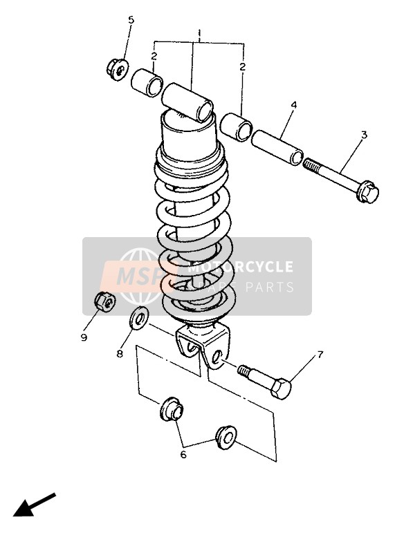 Yamaha FZ750 GENESIS 1989 Rear Suspension for a 1989 Yamaha FZ750 GENESIS