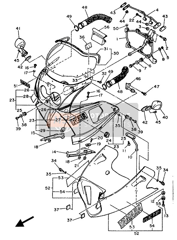 Yamaha FZ750R 1989 HAUBE 1 für ein 1989 Yamaha FZ750R