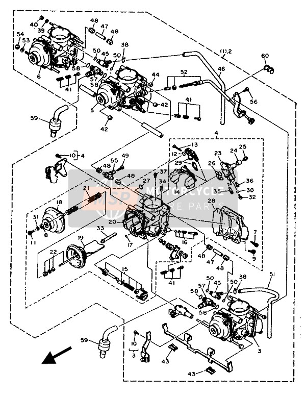 Yamaha FZ750R 1989 Alternatief (Carburateur) (1) voor een 1989 Yamaha FZ750R