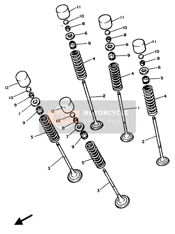 Yamaha FZR750RW 1989 Valvola per un 1989 Yamaha FZR750RW