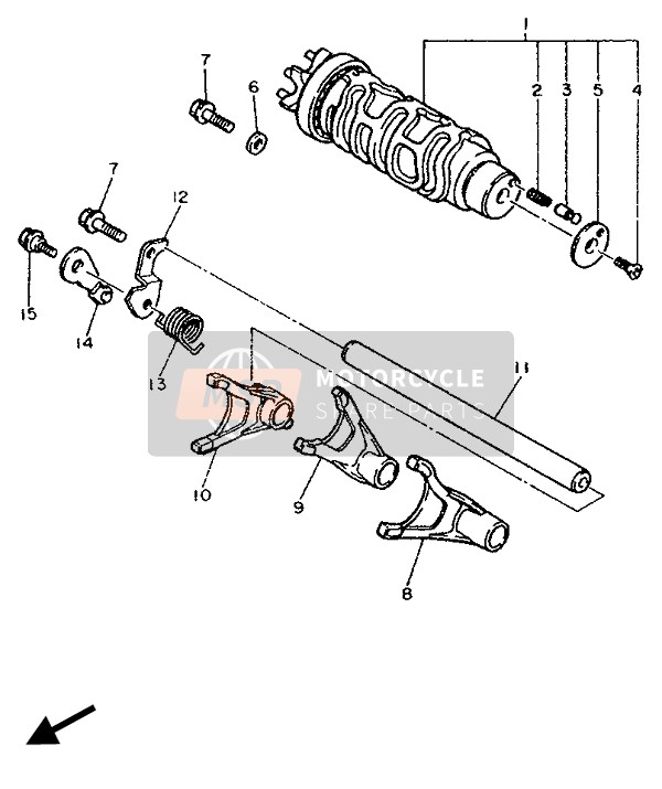 Yamaha FZR750RW 1989 Shift Cam & Fork for a 1989 Yamaha FZR750RW