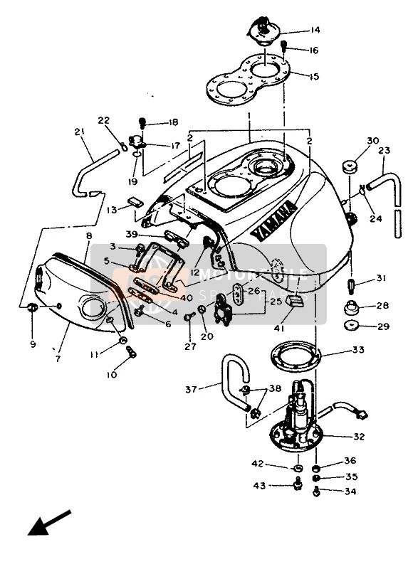 Yamaha FZR750RW 1989 Serbatoio di carburante per un 1989 Yamaha FZR750RW